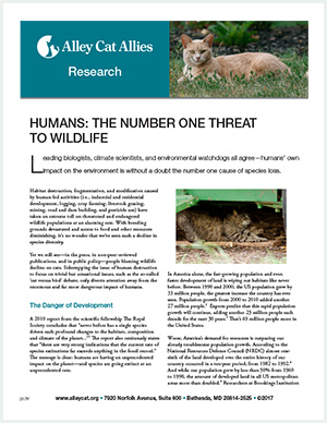 Humans: The Number One Threat To Wildlife | Alley Cat Allies