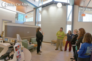 Getting a tour of the brand new facility.